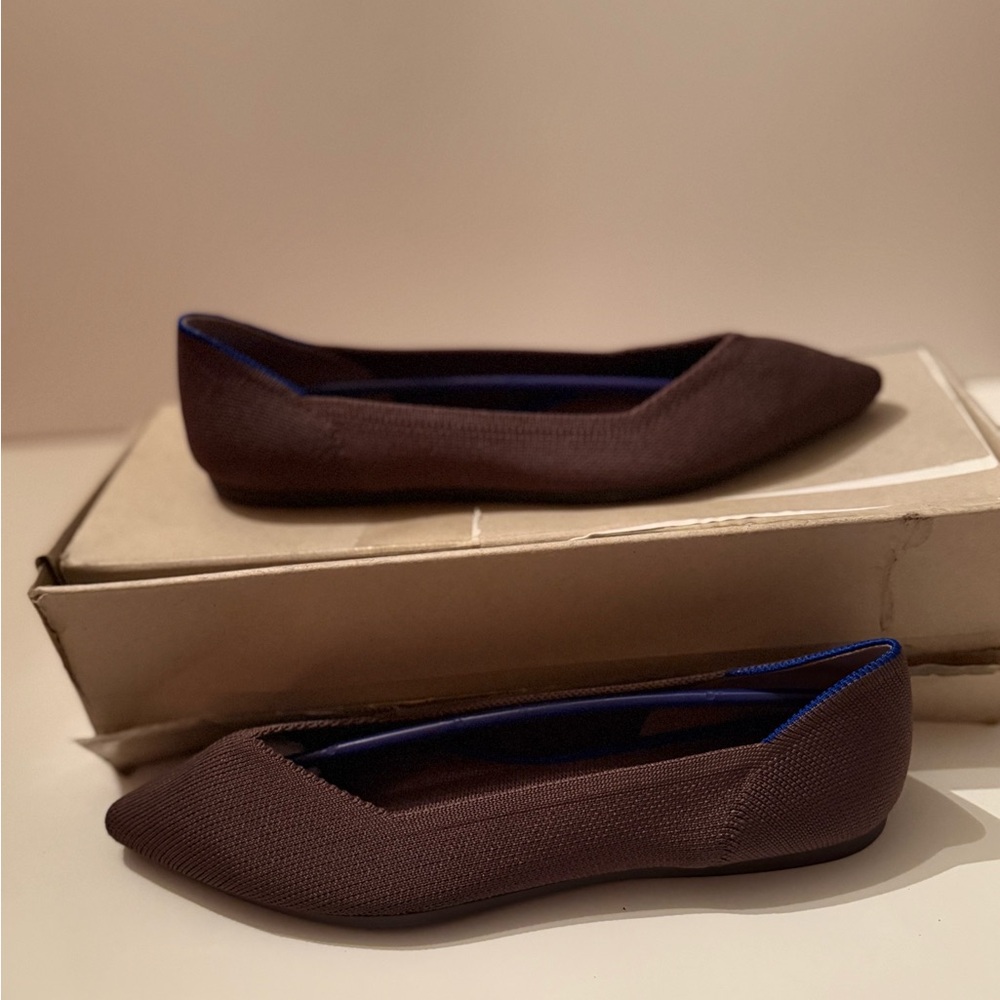 Rothy's Mink Pointed Toe Flats New In Box Women’s 8.5